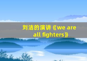 刘洁的演讲《we are all fighters》